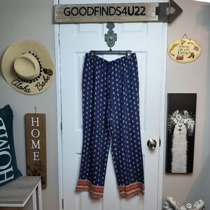 Coldwater Creek Boho Hippie Wide Leg Lightweight Stretch Pants S